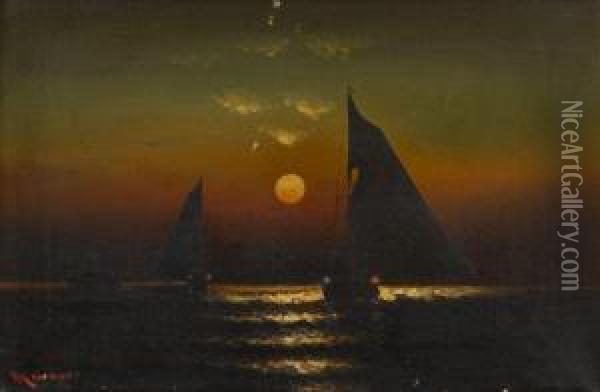 Evening Sail Oil Painting - Edward Moran