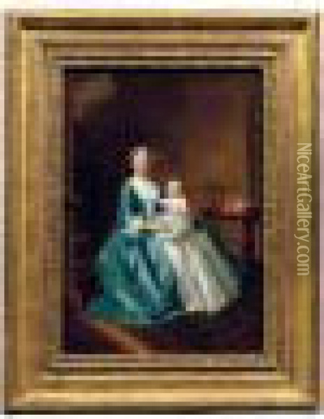Portrait Of A Lady Of The Lister Family Oil Painting - Arthur Devis