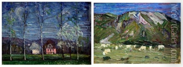 Brusson; Valdellatorre (pair) Oil Painting - Camillo Rho