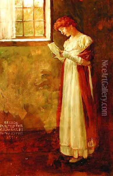 Untitled Woman by a Window, 1911 Oil Painting - Howard Pyle