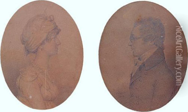Portrait Of Doctor Samuel Merriman, And Portrait Of Ann Merriman, A Pair Oil Painting - Sir George Hayter