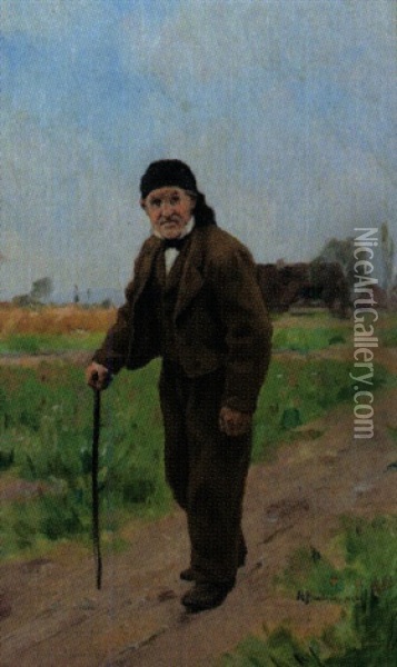 Der Joggeli Nach Gotthelf Oil Painting - Hans Bachmann