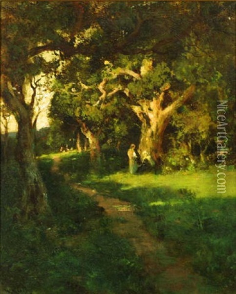 The Oak Glade Oil Painting - William Keith