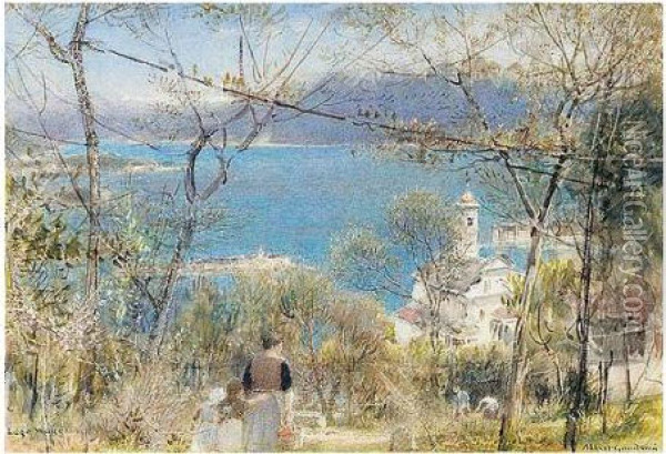 Lake Maggiore Oil Painting - Albert Goodwin