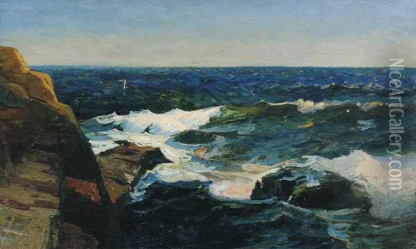 ''hollows & Heights Of The Sea'' Oil Painting - Frank Knox Morton Rehn