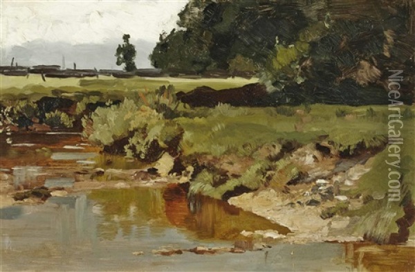 Im Chiemgauer Moor Oil Painting - Carl Oskar Arends