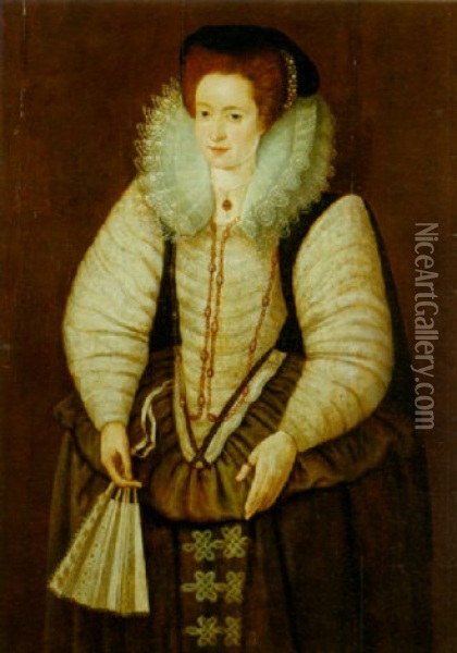Portrait Of A Lady Oil Painting - Marcus Gerards the Younger