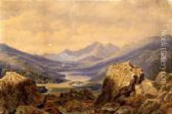 Snowdon From Capel Curig Heights Oil Painting - William Turner
