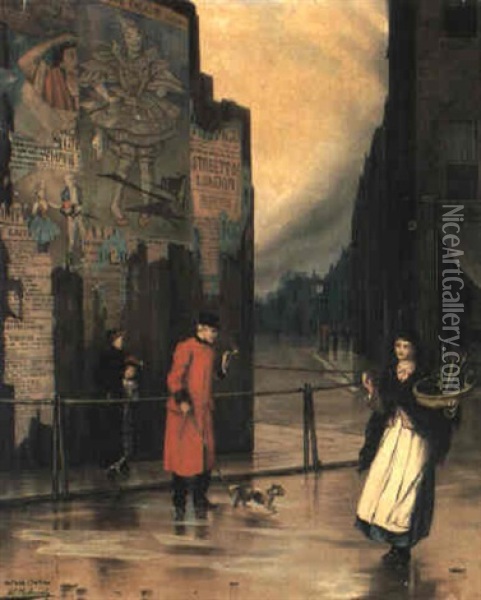 Outside Chelsea Oil Painting - Augustus Edwin Mulready