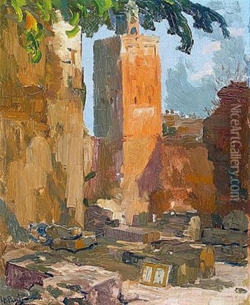 Le Minaret Oil Painting - Elie Anatole Pavil
