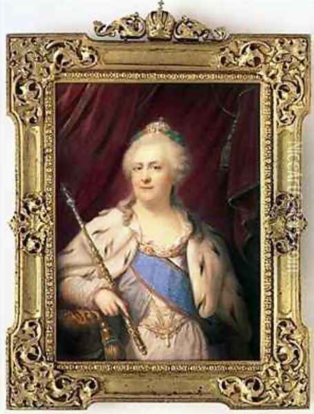 Catherine II Empress of Russia Oil Painting - Johann Baptist Gostl
