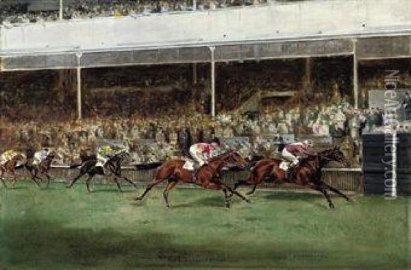 The Newmarket Stakes Oil Painting - Isaac Cullin