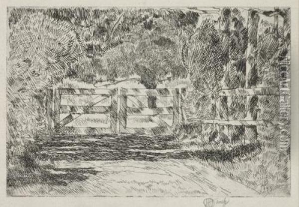 Green Gate Oil Painting - Frederick Childe Hassam