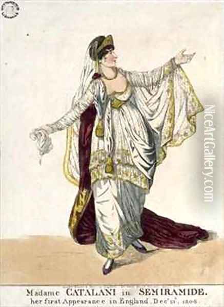 Madame Catalani in Semiramide her first Appearance in England Oil Painting - Richard Dighton