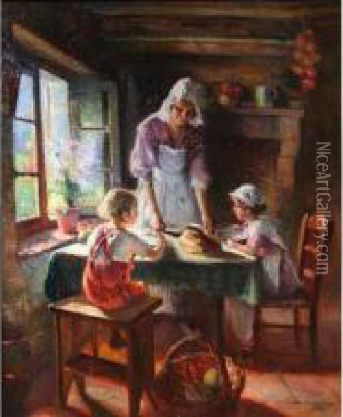 Le Gouter Des Enfants Oil Painting - Max Silbert