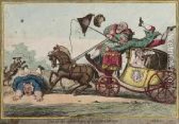 One Of The Advantages Of A Low Carriage (bmc 9796) Oil Painting - James Gillray