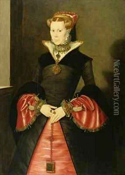 Unknown Lady from the court of King Edward VI Oil Painting - Hans Eworth