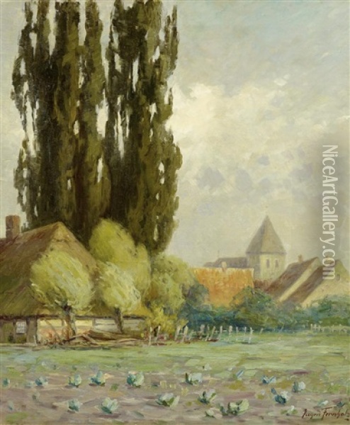 Angelmodde Bei Munster Oil Painting - Eugen Fernholz