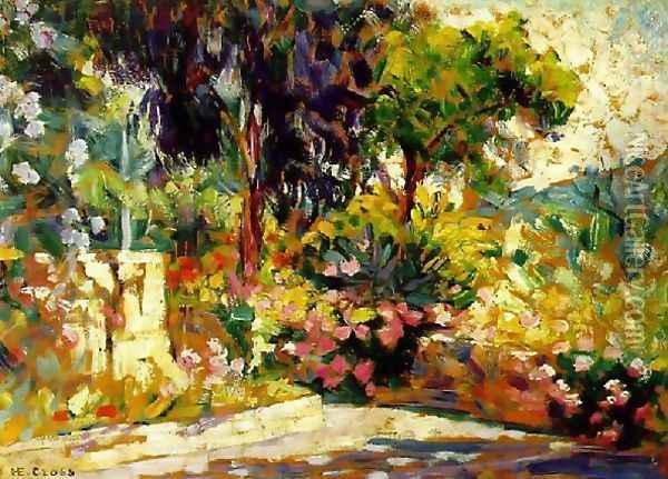 Flowered Terrace Oil Painting - Henri Edmond Cross