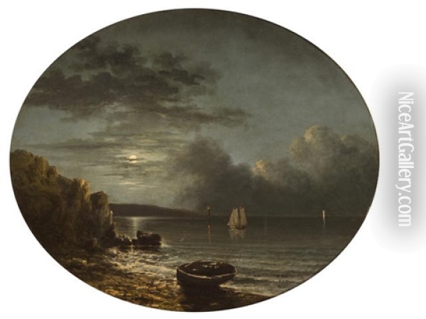 Moonlight Seascape Oil Painting - Walter Mason Oddie