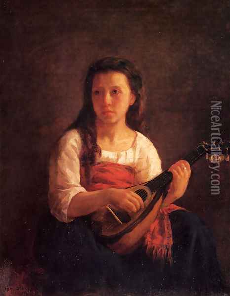 The Mandolin Player Oil Painting - Mary Cassatt
