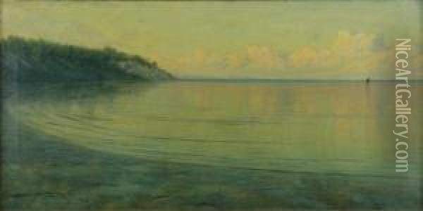 Sunset On The Bay Oil Painting - Alexander Thomas Harrison