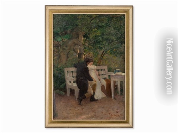 Couple In The Park Oil Painting - Paul Segisser