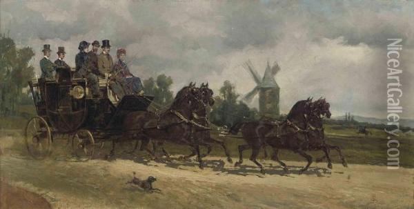 Off To Town Oil Painting - Alfred Stevens