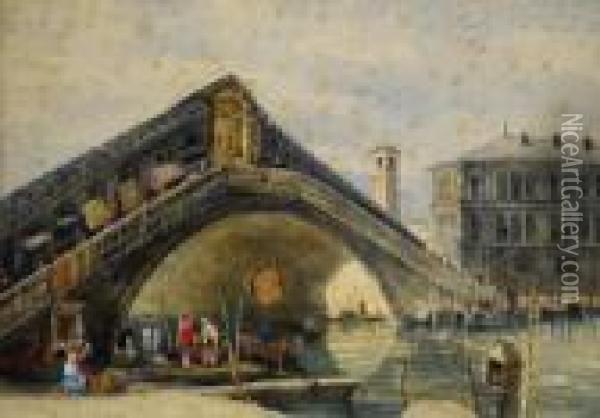 The Rialto Bridge Oil Painting - James Holland