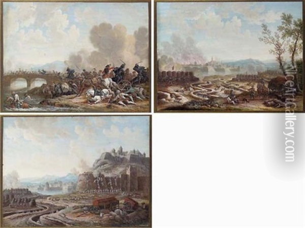 A Military Encampment Oil Painting - Louis Nicolas van Blarenberghe