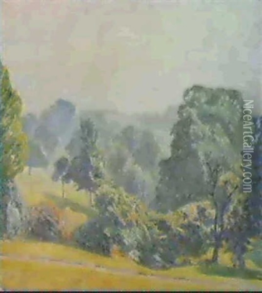 Paysage Du Matin A Hampstead 1915 Oil Painting - Emile Claus