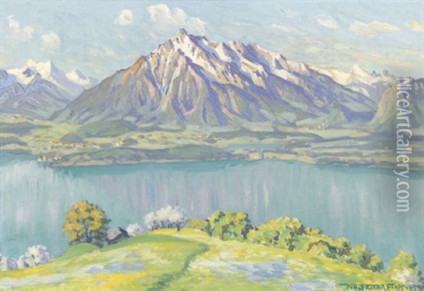 Fruhling Am Thunersee Oil Painting - Waldemar Theophil Fink