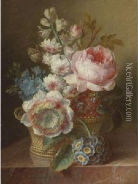 Still Life With Flowers Oil Painting - Cornelis van Spaendonck
