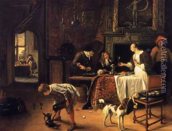 Easy Come, Easy Go 1661 Oil Painting - Jan Steen