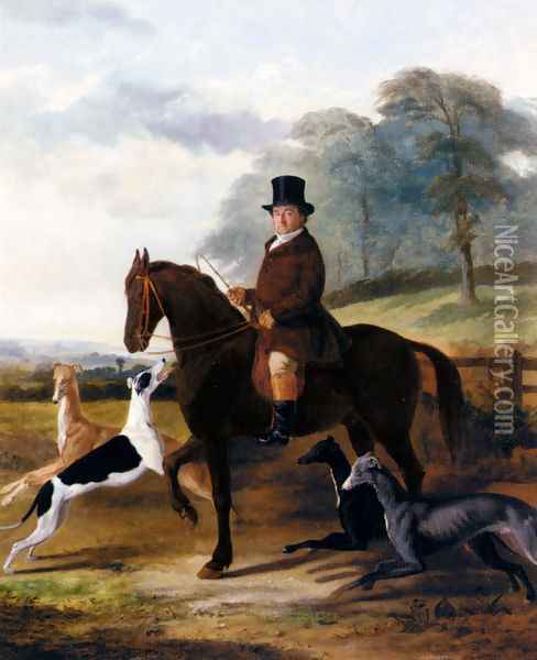 Mr. Gilpin On His Favorite Hack With Greyhounds Oil Painting - William Henry Knight