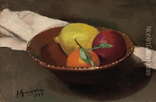 Nature Morte Aux Fruits Oil Painting - Julio Gonzalez
