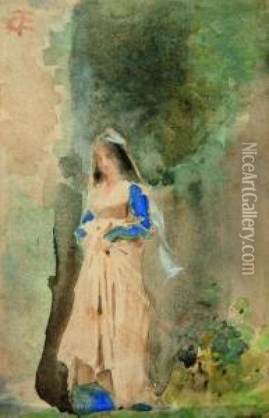 Giovane Donna Oil Painting - Tranquillo Cremona