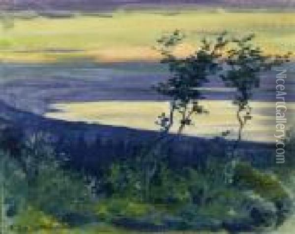 Lake Neuchatel From Chambrelier. Oil Painting - Charles L'Eplattenier