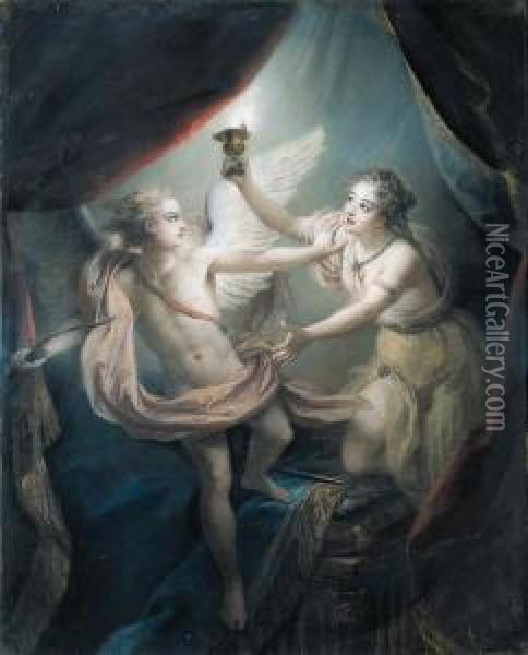 Cupid Abandoning Psyche Oil Painting - Charles-Antoine Coypel