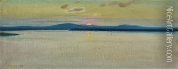 Sunset Oil Painting - Juho Kyyhkynen