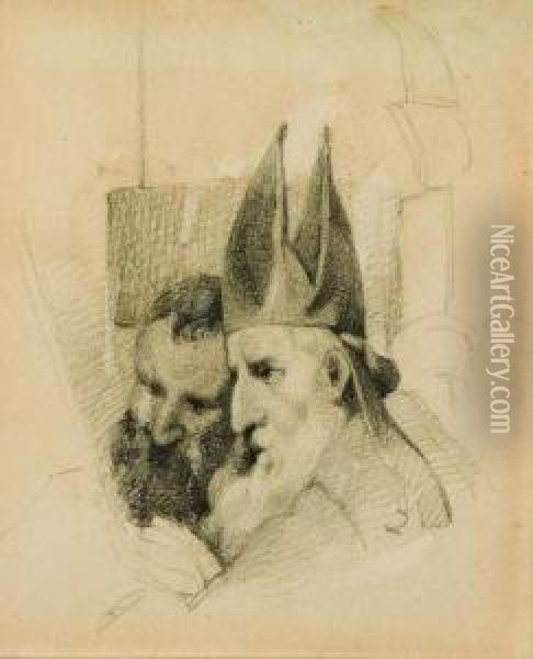 A Bishop And Another Oil Painting - William Mulready