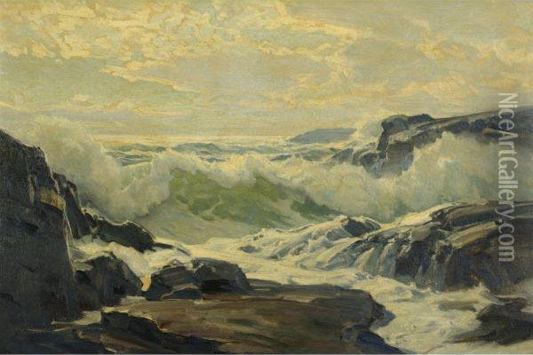 Coast Of Maine Oil Painting - Frederick Judd Waugh