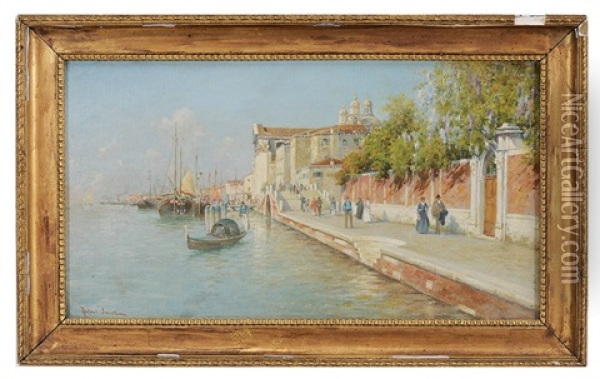 By The Grand Canal Venice Oil Painting - Rafael Senet y Perez
