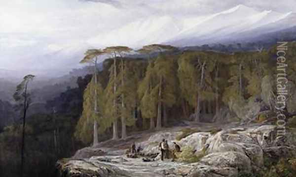The Forest of Valdoniello Corsica Oil Painting - Edward Lear