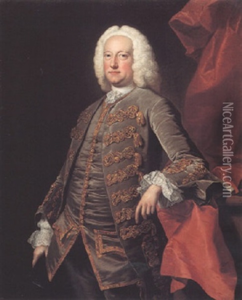 Portrait Of Charles Jennens Oil Painting - Thomas Hudson