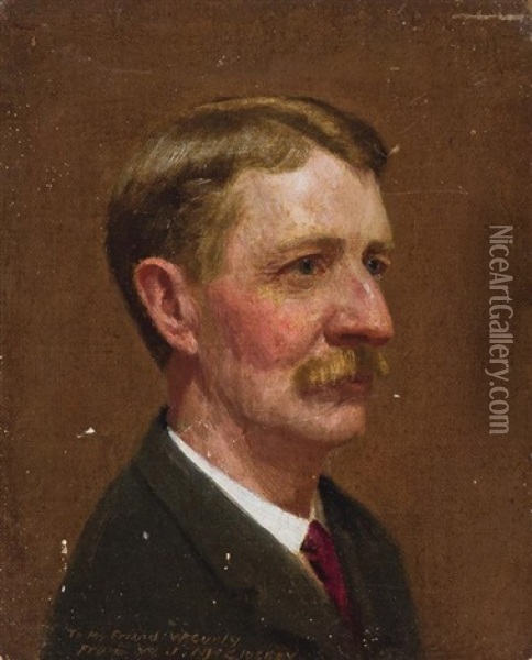 Self Portrait Oil Painting - William J. McCloskey