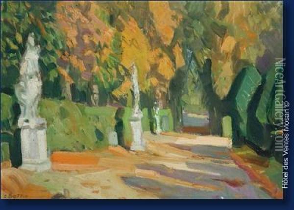 Parc De Versailles En Automne Oil Painting - Camille Bottin