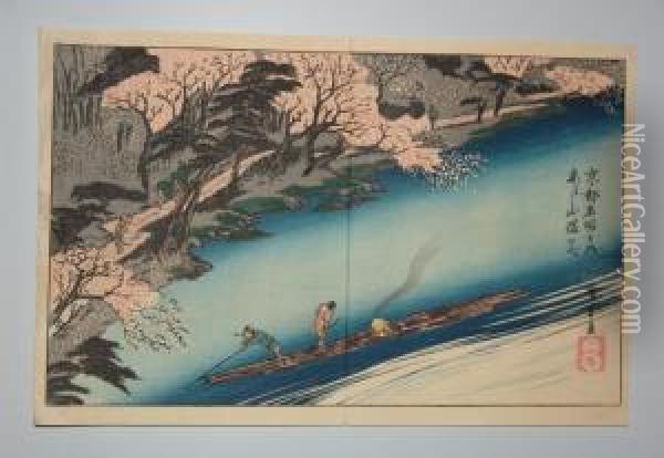 Serie Des Vues Celebres De Kyoto Oil Painting - Utagawa or Ando Hiroshige