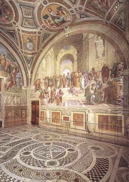View of the Stanza della Segnatura Oil Painting - Raphael