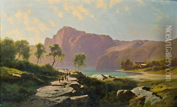 Bergsee Oil Painting - Leopold Heinrich Voscher